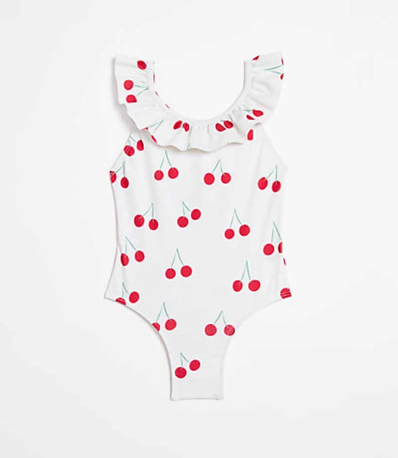 LOFT x Mon Coeur UPF 50+ Recycled Polyester Cherry Ruffle Swimsuit