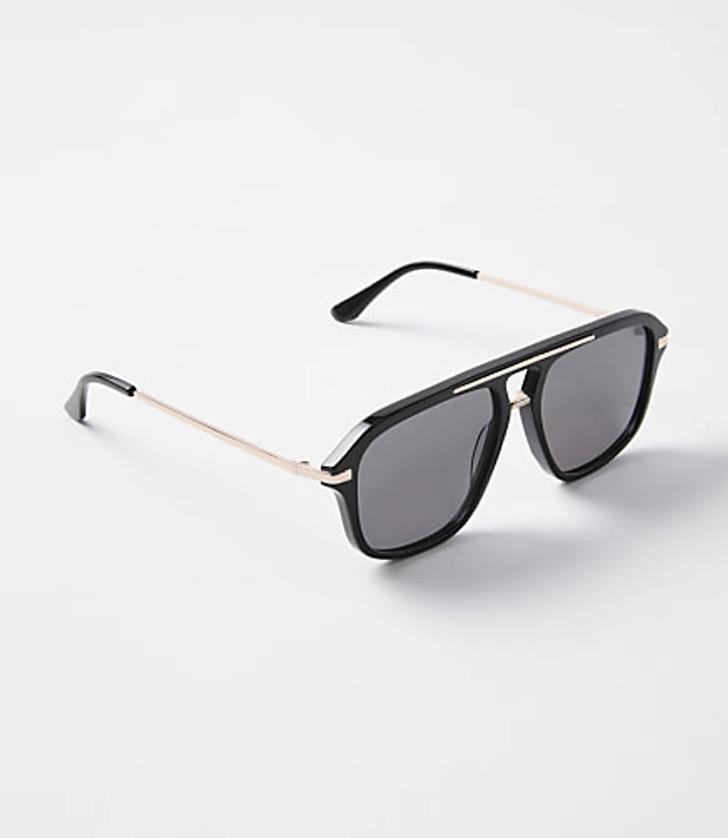 LOFT Versa Metal Top Aviator Sunglasses