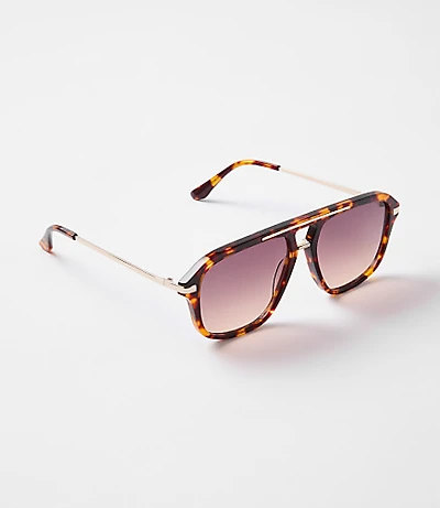 LOFT Versa Metal Top Aviator Sunglasses