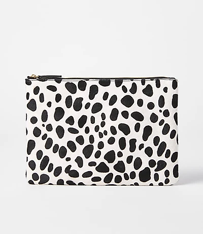 Spotted Hair Calf Zip Pouch