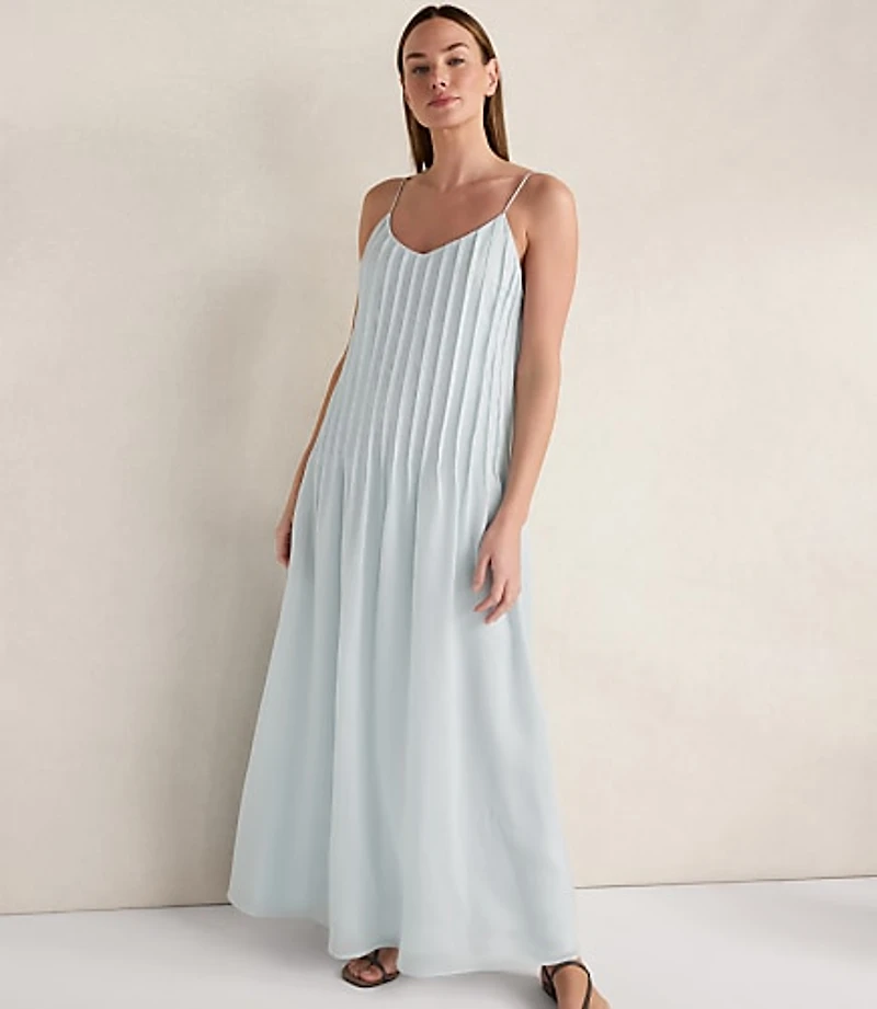 Haven Well Within Ramie Blend Pintuck Maxi Dress