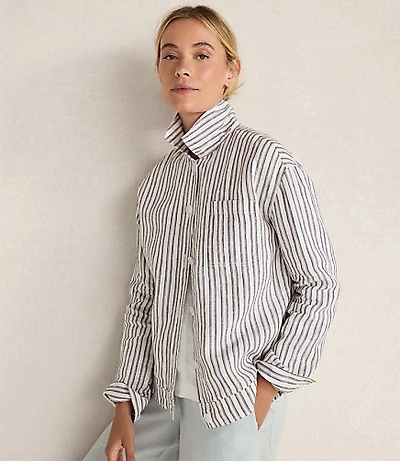 Haven Well Within Everweave Linen Stripe Boxy Jacket
