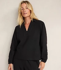 Haven Well Within Textured Cotton Gauze Collared Top