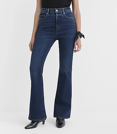 Rivete Petite Curvy High Rise Slim Flare Jeans Muse Wash