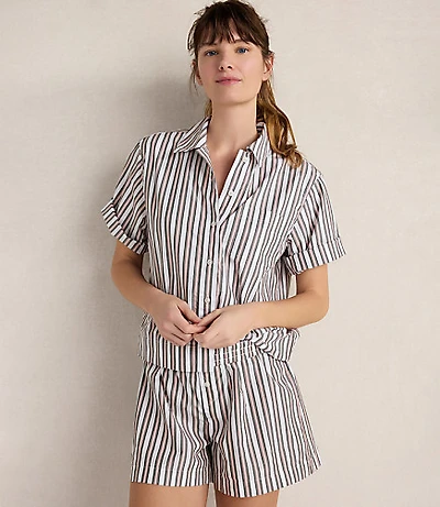 Haven Well Within Organic Cotton Poplin Iris Stripe Pajama Top