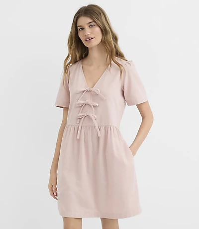 Petite Corduroy Bow Mini Pocket Dress