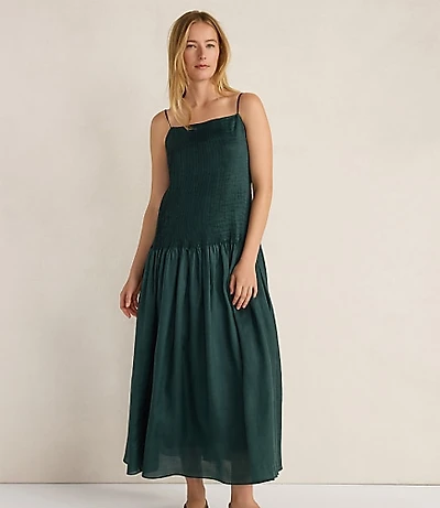 Haven Well Within Ramie Blend Pleated Maxi Dress