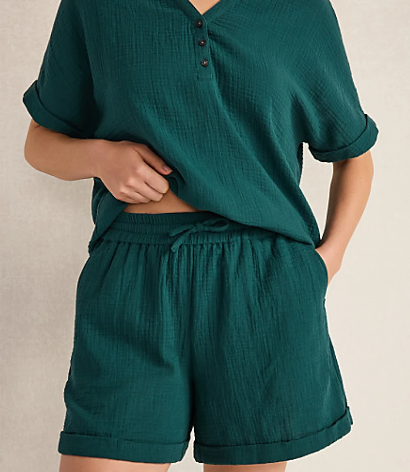 Haven Well Within Organic Cotton Gauze Drawstring Shorts