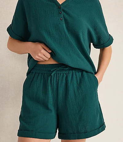 Haven Well Within Organic Cotton Gauze Drawstring Shorts