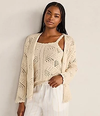 Haven Well Within Organic Cotton Pointelle Stitch Cardigan