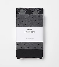 Dot & Argyle Sheer Ankle Sock Set
