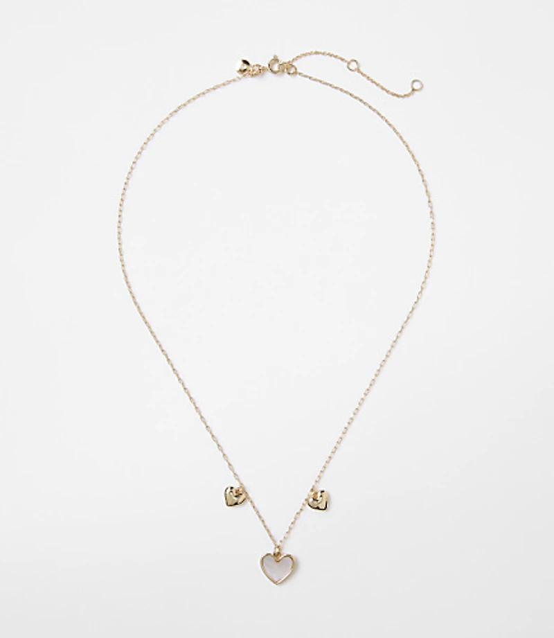 Mini Mother Of Pearl Heart Necklace