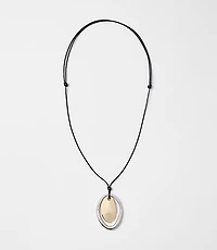 Mixed Metal Cord Pendant Necklace