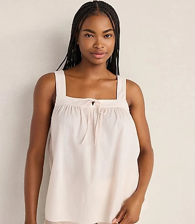 Haven Well Within Organic Cotton Linen Square Neck Top