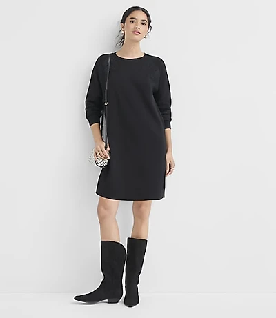 Lace Trim Sweatshirt Dress