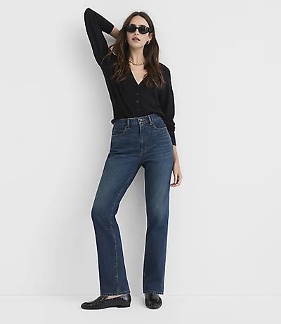 Rivete High Rise Stovepipe Jeans Authentic Dark Indigo Wash