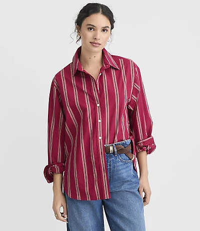 Striped Poplin Everyday Oversized Shirt