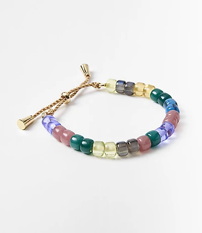 Multicolored Beaded Pull Tie Bracelet
