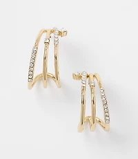 Pave Triple Hoop Earrings