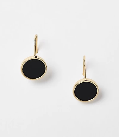 Tortoiseshell Print Circle Mini Pull Through Earrings
