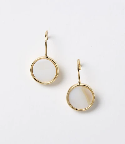 Tortoiseshell Print Circle Mini Pull Through Earrings