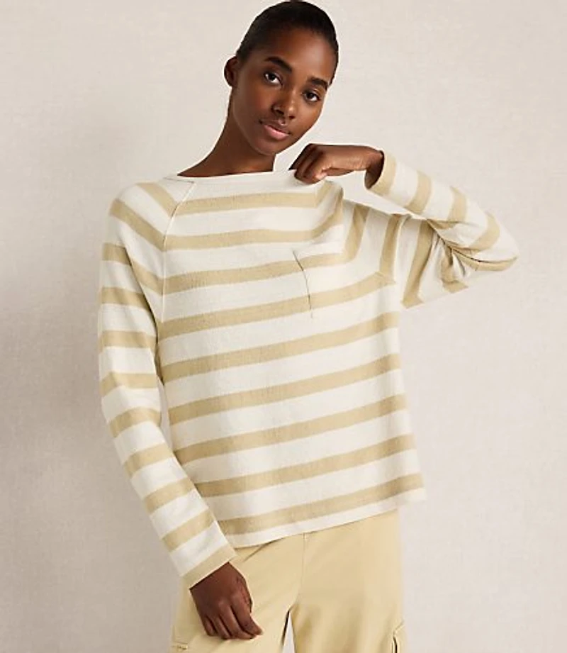 Haven Well Within Cotton Slub Jersey Striped Raglan Top