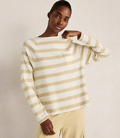 Haven Well Within Cotton Slub Jersey Striped Raglan Top