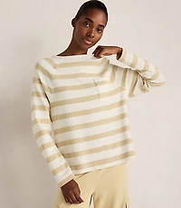Haven Well Within Cotton Slub Jersey Striped Raglan Top