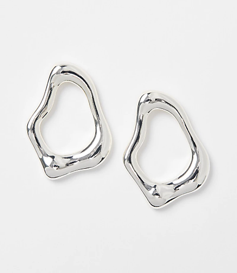Molded Open Statement Stud Earrings