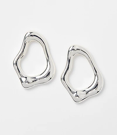 Molded Open Statement Stud Earrings