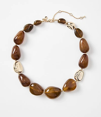 Oval Beaded Statement Necklace