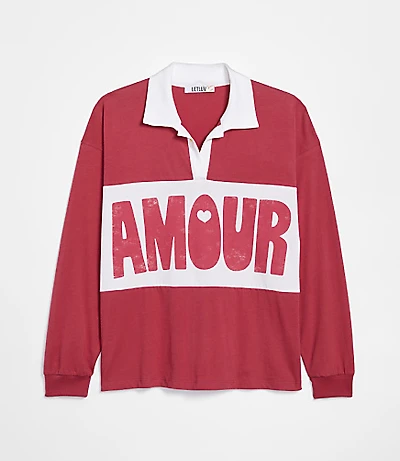 Letluv Amour Rugby Polo Top