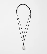 Metallic Drop Layered Cord Necklace