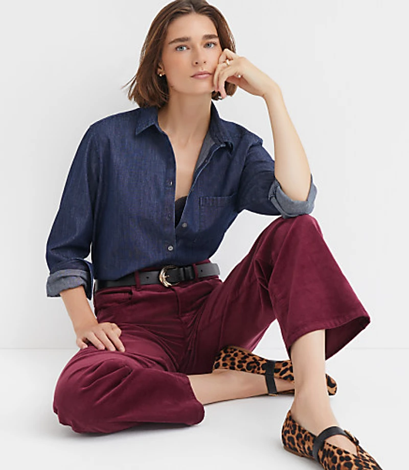 Petite Chambray Everyday Relaxed Pocket Shirt