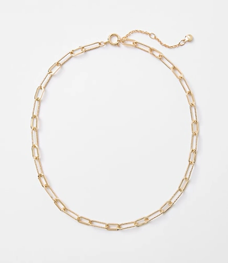 Textured Chain Link Necklace