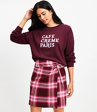 Plaid Twist Sarong Mini Skirt