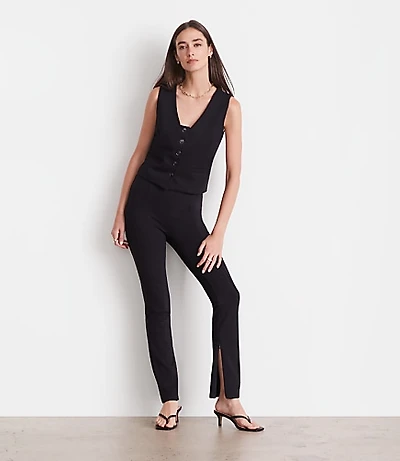 LOFT Versa Ponte Deluxe Split Hem Slim Pants