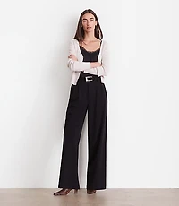 LOFT Versa Seasonless Stretch Double Pleat Wide Leg Pants