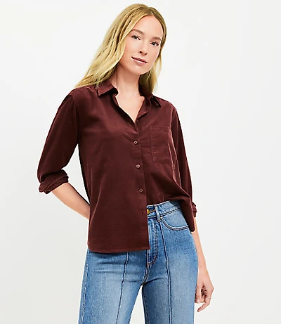 Corduroy Everyday Relaxed Pocket Tunic Shirt