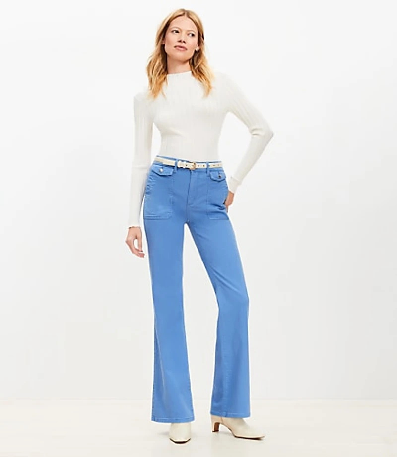 Utility Pocket High Rise Slim Flare Pants