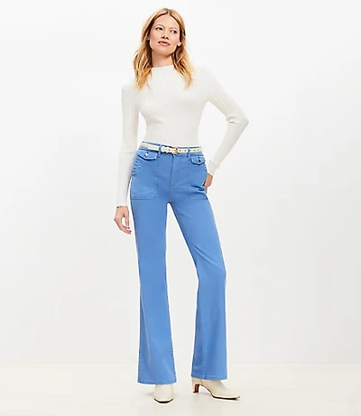 Utility Pocket High Rise Slim Flare Pants