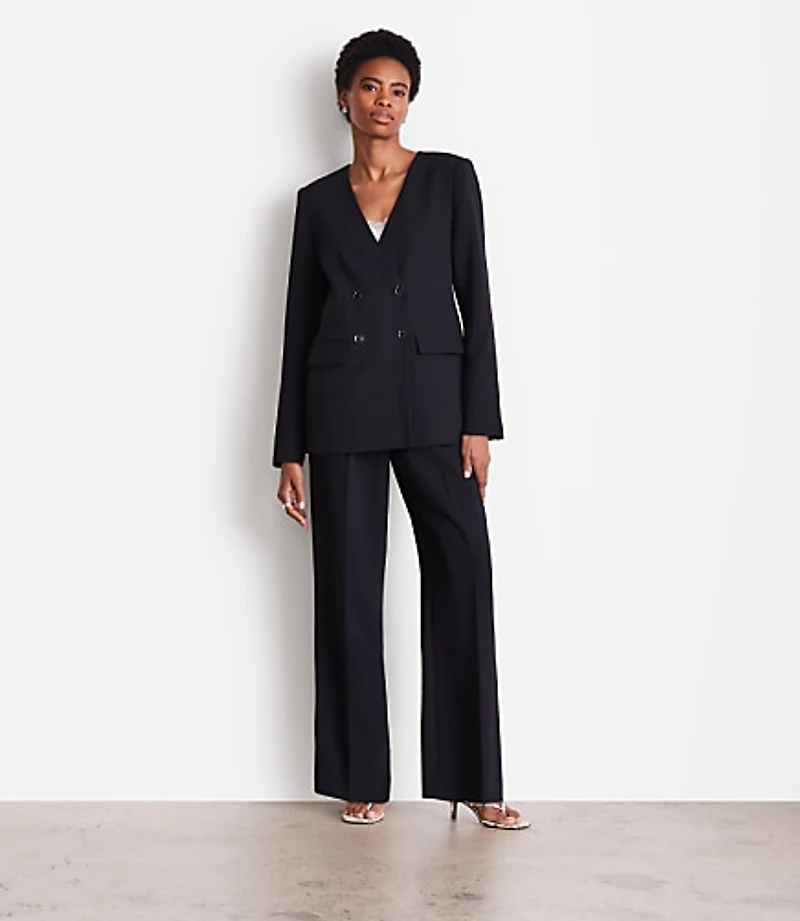 LOFT Versa Crepe Drape Collarless Blazer