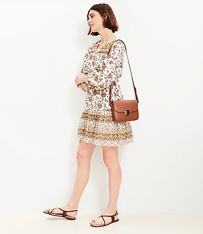 Floral Pleated Flounce Mini Dress