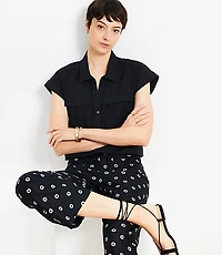 Poplin Bubble Tie Hem Shirt