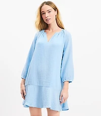 LOFT Beach Triple Cloth Flounce Dress