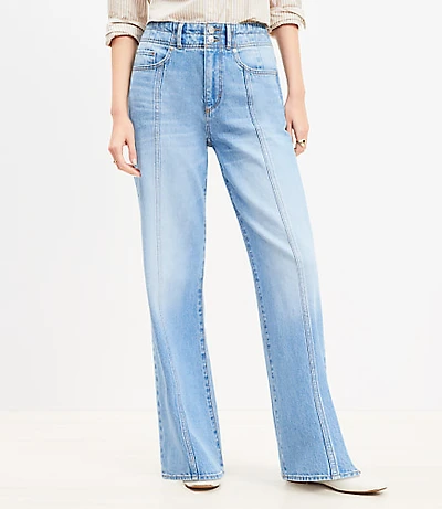 Curvy Seamed Wide Leg Jeans in Bright Authentic Indigo