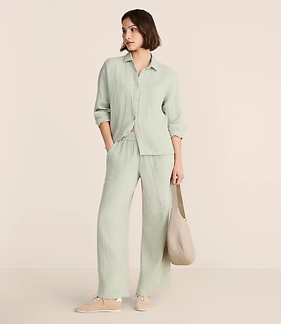 Lou & Grey Triple Cloth Wide Leg Pants