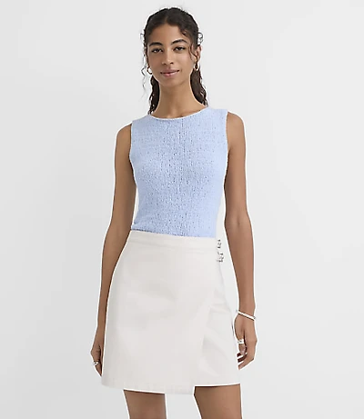 Textured Boatneck Sweater Tank