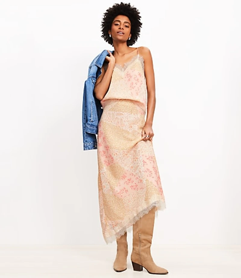 Floral Lace Trim V-Neck Cami