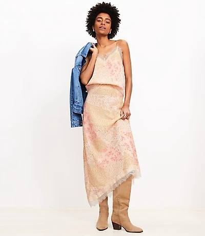Floral Lace Trim V-Neck Cami